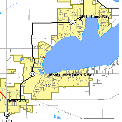 Zip code 53125 close-up map