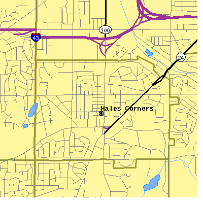 Zip code 53130 close-up map
