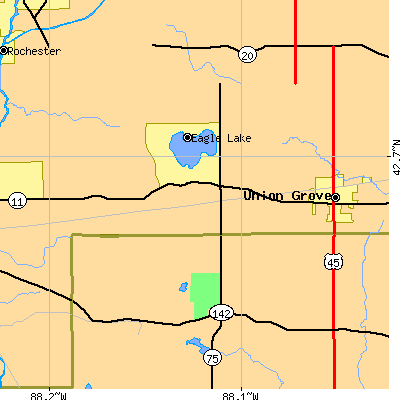 Zip code 53139 close-up map