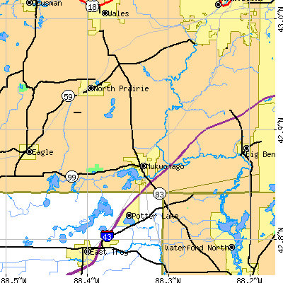 Zip code 53149 close-up map