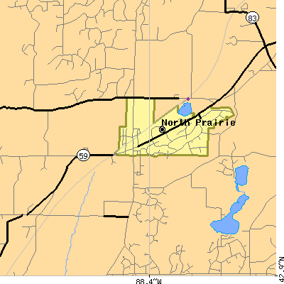 Zip code 53153 close-up map
