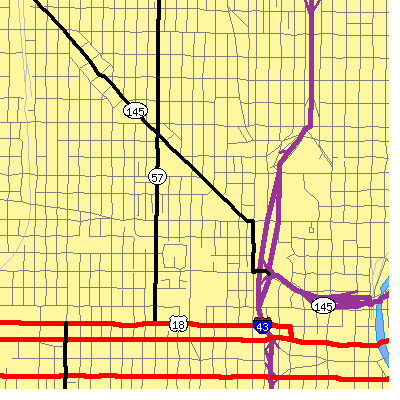 Zip code 53205 close-up map