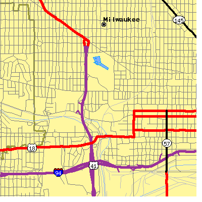 Zip code 53208 close-up map