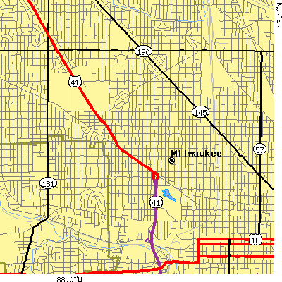 Zip code 53210 close-up map
