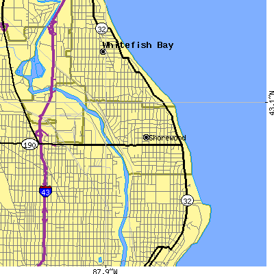 Zip code 53211 close-up map