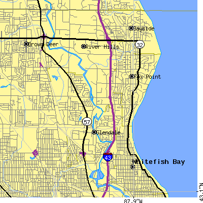 Zip code 53217 close-up map
