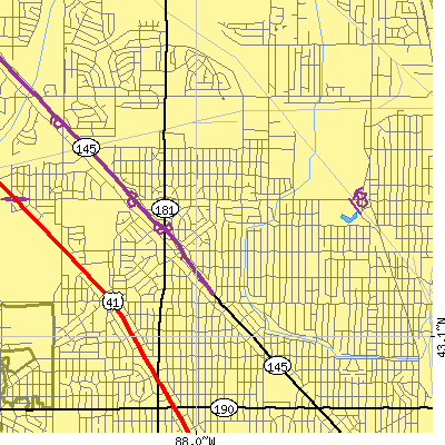 Zip code 53218 close-up map