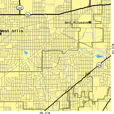 Zip code 53219 close-up map