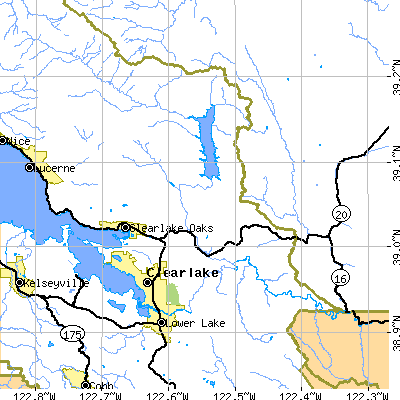 Zip code 95423 close-up map
