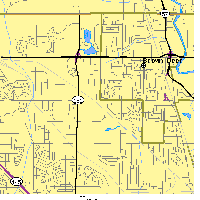 Zip code 53223 close-up map