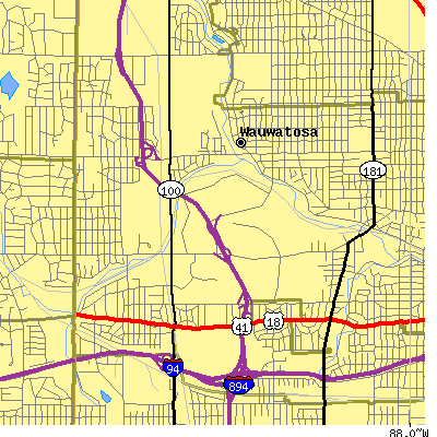Zip code 53226 close-up map