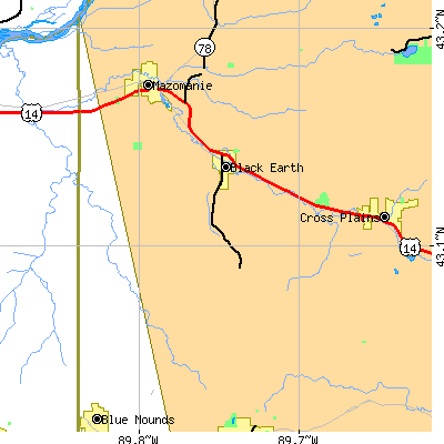 Zip code 53515 close-up map