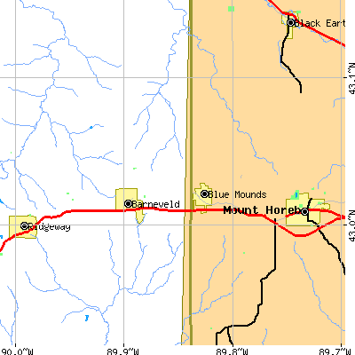 Zip code 53517 close-up map