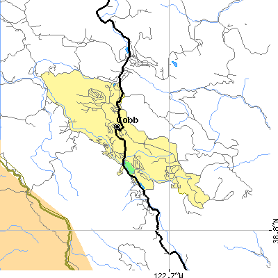 Zip code 95426 close-up map