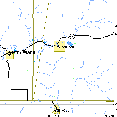 Zip code 53522 close-up map