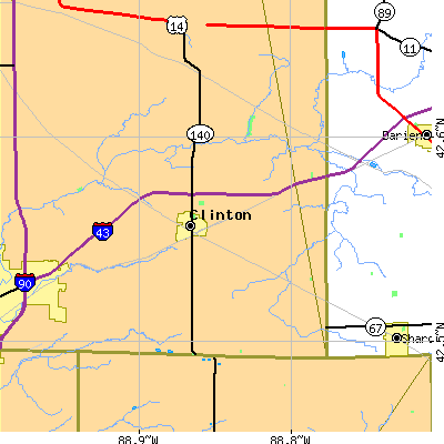 Zip code 53525 close-up map