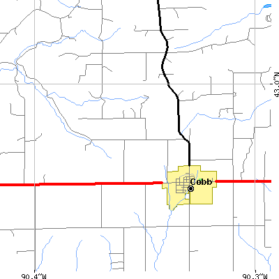 Zip code 53526 close-up map