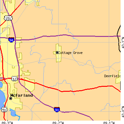 Zip code 53527 close-up map