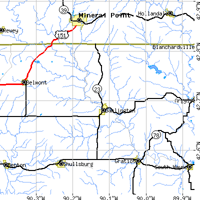 Zip code 53530 close-up map