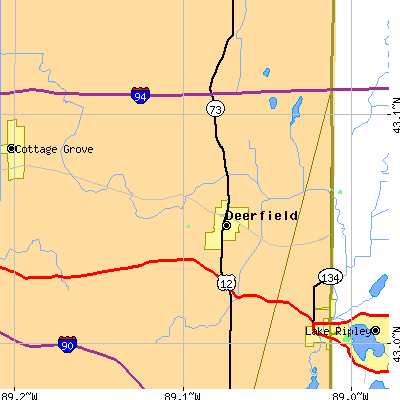 Zip code 53531 close-up map