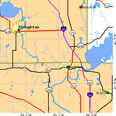 Zip code 53534 close-up map