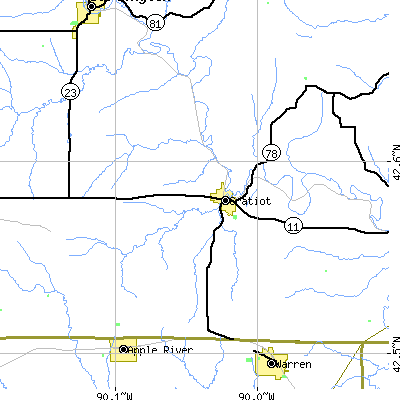 Zip code 53541 close-up map