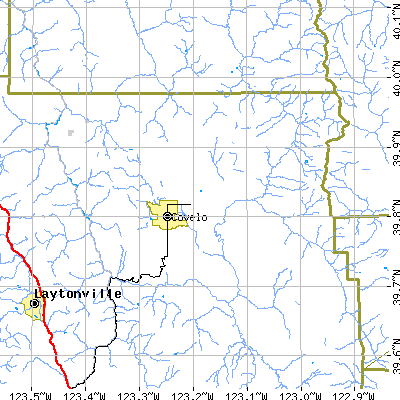 Zip code 95428 close-up map