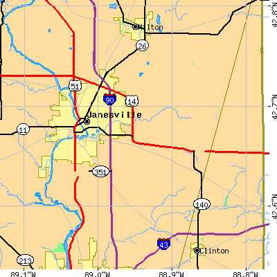 Zip code 53546 close-up map