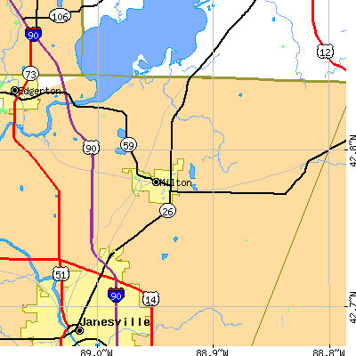 Zip code 53563 close-up map