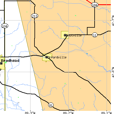 Zip code 53576 close-up map