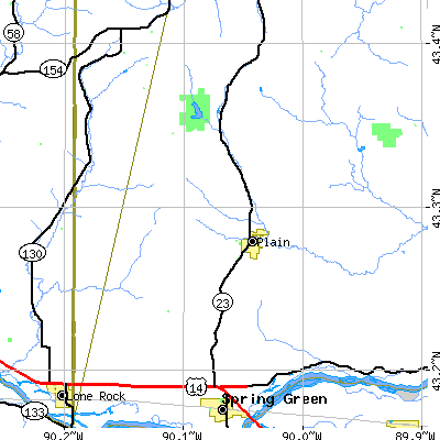 Zip code 53577 close-up map