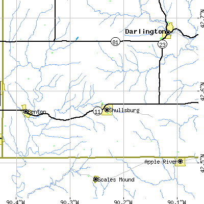 Zip code 53586 close-up map