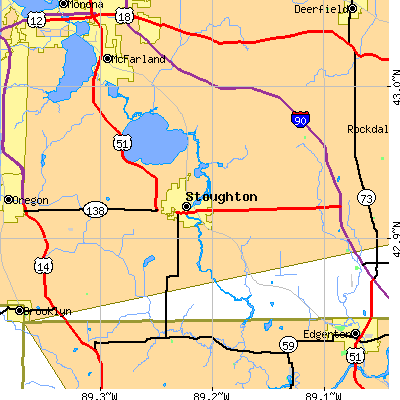 Zip code 53589 close-up map