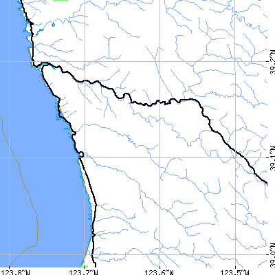 Zip code 95432 close-up map
