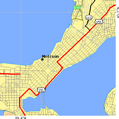 Zip code 53703 close-up map