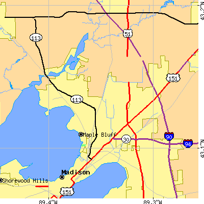 Zip code 53704 close-up map