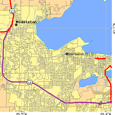 Zip code 53705 close-up map