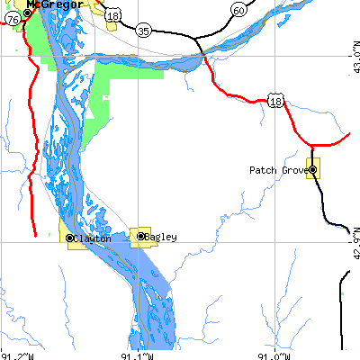 Zip code 53801 close-up map