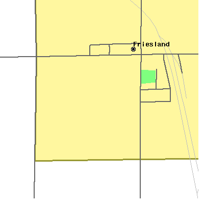Zip code 53935 close-up map