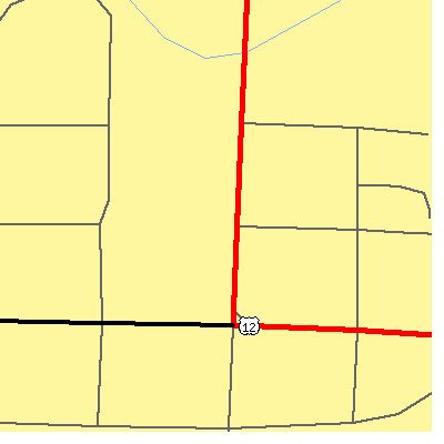 Zip code 53940 close-up map