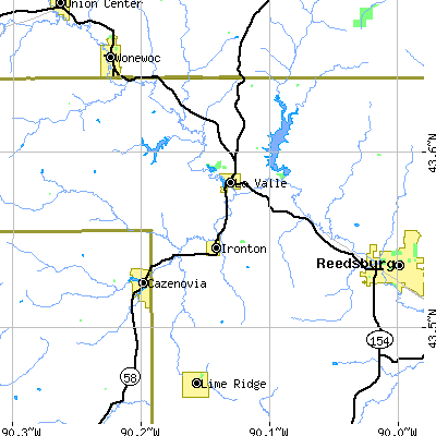 Zip code 53941 close-up map