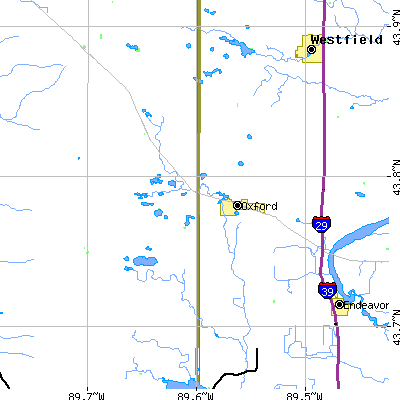 Zip code 53952 close-up map