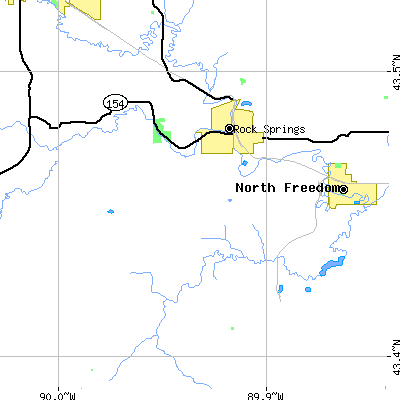 Zip code 53961 close-up map