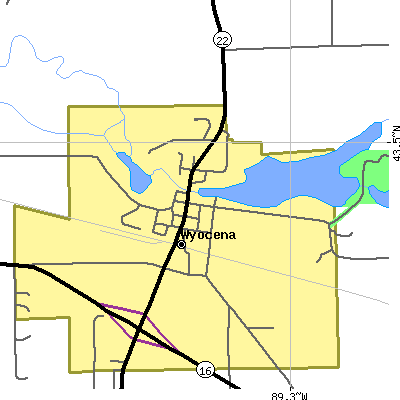 Zip code 53969 close-up map