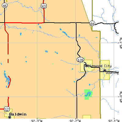 Zip code 54013 close-up map