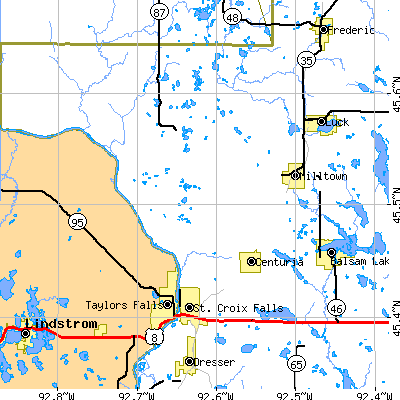 Zip code 54024 close-up map
