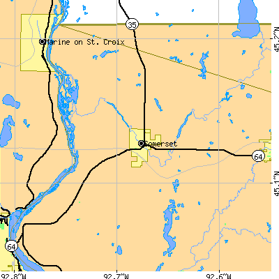Zip code 54025 close-up map