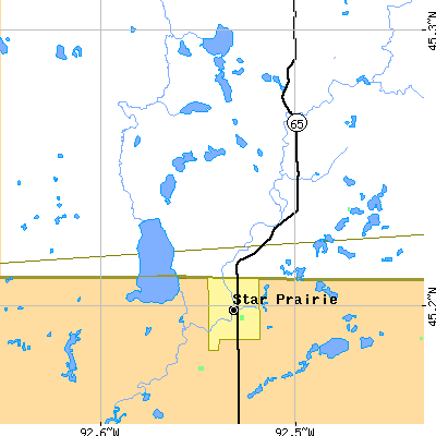Zip code 54026 close-up map