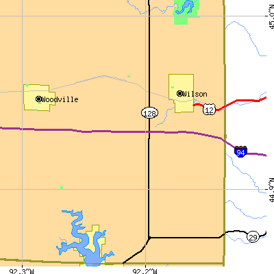 Zip code 54027 close-up map