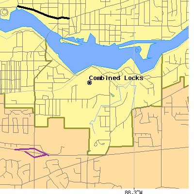 Zip code 54113 close-up map